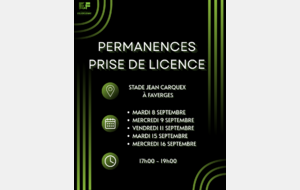 Permanences prise de licence