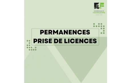 Permanences prise de licences